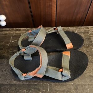 Green and Orange Strapped Sandals